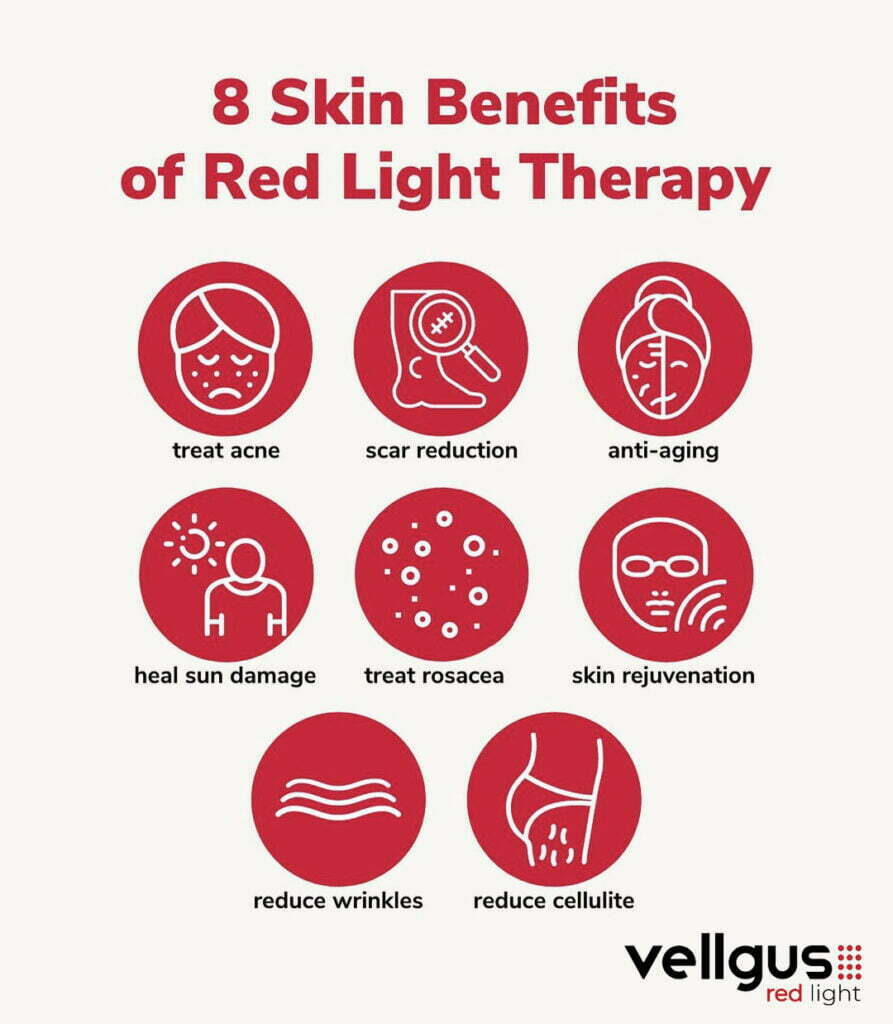 8 skin benefits of red light therapy