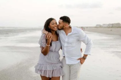 couple walking on the beach